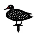 Acrylic duck garden stake detail view, black silhouette yard art with hollow triangle pattern. - Matte Black (01)