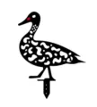 Acrylic duck yard art detail view, decorative garden stake pattern close up and texture. - Style 3