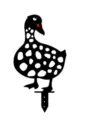 Acrylic duck yard art garden stake, black and white decorative outdoor lawn ornament. - 04
