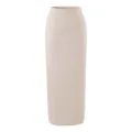 Beige knitted ribbed high-waist maxi skirt detail, elastic waistband texture close-up. - S / Bottoms / Oatmeal