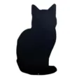 Black acrylic cat ornament silhouette variant, stylish home and garden decor piece design. - Cat C Style