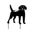 Acrylic black dog garden stake outdoor lawn yard art decorative animal silhouette plant insert - Large Dog (01)