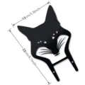 Black acrylic cat garden stake fence decor, cute peekaboo kitty silhouette for outdoor yard art. - Black Fox