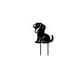 Acrylic cute dog garden stake for outdoor lawn yard art decoration, black silhouette design. - Sitting Small Dog (02)