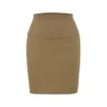 Khakifarbener hoher Taillen Bleistiftrock Damen elegante einfarbige Falten Mini Rock - S / Unterteile / Kaffeegrün