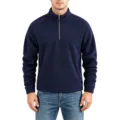 Men's Quarter Zip Fleece Pullover Solid Color Stand Collar Sweatshirt Casual Activewear - S / Tops / Dark Blue