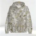 Sweat à capuche décontracté à imprimé camouflage de feuille d'érable 3D avec poche. - 3XL / Hauts / Feuille Grise