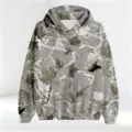Men's 3D leaf camouflage printed hooded sweatshirt casual long sleeve pocket hoodie. - Dark Green Leaves