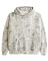 Sweat-à-capuche à manches longues décontracté avec imprimé camouflage écorce d'arbre 3D. - 3XL / Hauts / Branches Blanches