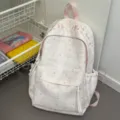 Pink star school backpack for women, cute casual travel daypack with gothic embroidery style. - No Pendant Style (6350) / Pink (Without Charm)