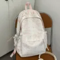 Korean ins star backpack women stylish sweet travel school bag casual canvas daypack daily use - With Pendant Style (6350) / Pink