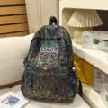 Korean ins style school bag for students casual commuting backpack with colorful design - No Pendant / L / Black