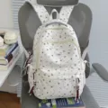 White star print casual school backpack for teenage girls cute student bookbag daypack - Single Bag (Without Charms) / Red Star Single Bag