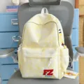 Yellow tie-dye canvas backpack for students, casual lightweight travel school bag for women men - Single Bag (Without Charms) / Yellow