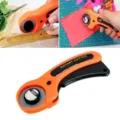 45mm rollschneider fuer stoff leder, patchwork schneider mit ergomischem griff in orange - 45mm / Orange und Schwarz