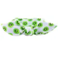 Gros plan détaillé du joli bandeau élastique pour bébé imprimé de kiwi avec nœud mignon. - Motif Kiwi