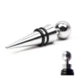 Zinc alloy wine bottle stopper featuring a round ball top and dual rubber sealing rings. - Round Head Wine Stopper