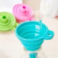 Collapsible silicone funnel for kitchen liquid dispensing, portable folding funnel in candy color. - Multicolor