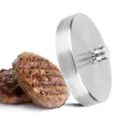 Stainless steel burger press detail view, ideal for shaping meat patties and DIY kitchen tools. - Default Style