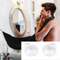 Men shaving bib with suction cups black hair trimming cape beard catcher for easy bathroom cleaning - Suction Cup Cape / Transparent Suction Cup Black