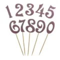 Glitter cijfer taart toppers 0-9 set voor verjaardag feest en dessert decoratie - Roze 0-9 Set