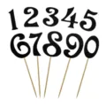 Glitter zwarte cijfer taarttoppers 0-9 set met houten prikkers voor feestdecoratie. - Zwart 0-9 Set