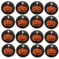 Κρεμαστές ετικέτες δώρου κολοκύθας Halloween, μαύρες στρογγυλές κάρτες για συσκευασία. - 04