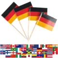 German toothpick flags cocktail party cake cupcake fruit toppers 100pcs decorative - Germany Flag Toothpick Flag / 100 Pieces/Pack