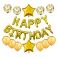16 inch happy birthday foil letter balloons gold star confetti balloons party decoration set - Gold
