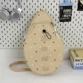 Bolso bandolera deportivo en forma de gota beige, mochila ligera con estrellas y letras. - S / Sin colgante / Caqui