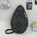 Mochila de bádminton en forma de gota bolso deportivo cruzado patrón de estrella negro - S / Sin colgante / Negro