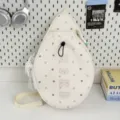 Mochila bonita en forma de gota estilo ins deportivo gran capacidad bolsa de bádminton - S / Con Colgante / Blanco Roto