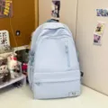Zaino casual azzurro chiaro, grande borsa minimalista per scuola e viaggi quotidiani. - senza ciondolo / Blu