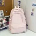 Casual pink large capacity backpack for students travel lightweight daily stylish school book bag - No Pendant / Pink