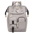 Minimalist grey casual backpack large capacity multi-pocket travel bookbag for daily use style - Gray