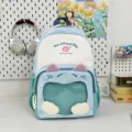 Cute blue ita backpack with clear window and cat ears, stylish daily school bag for girls. - No Pendant / Blue