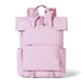 Stylish pink roll-top backpack for daily commute, casual travel, and college students with large capacity. - Lilac Purple