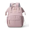 Pink diaper backpack large capacity waterproof baby travel bag casual storage rucksack - Foggy Purple