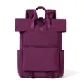 Men roll top backpack casual business travel laptop school bag purple stylish daypack - Rose Purple