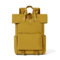Mustard yellow roll-top backpack for men, casual business travel laptop school bag. - Turmeric