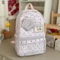 Ins style large capacity school backpack star print student casual daypack cute book bag - No Pendant / Pink