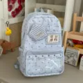 Großkapazität Stern Rucksack Schultasche für Schüler mit Sichtfenster und süßer Stern-Tasche. - Ohne Anhänger / Hellblau