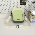 Lightweight colorblock crossbody bag casual small shoulder phone bag for daily travel - Green