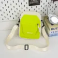 Lightweight casual crossbody phone bag, trendy contrast color small shoulder bag for outdoor travel. - Fluorescent Green