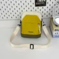 Lightweight colorblock crossbody bag, casual mobile phone shoulder bag for outdoor travel. - Yellow