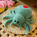 Schattig pluche groen spin speelgoed pluche dier met grote zwarte ogen en rode vlek zacht kado - Groen