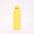 Bouteille isotherme en acier inoxydable avec lanière silicone pour randonnée et sport. - 500ml / Jaune