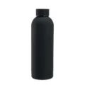 Botella de agua aislada al vacio de acero inoxidable negro mate 304 para deportes y senderismo. - 500ml / Negro