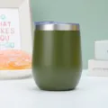 vaso de vino aislado al vacío de acero inoxidable de doble pared de 12oz verde oliva - 12oz / Verde Militar