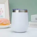 12oz Weißer Edelstahl Eierbecher Vakuum Isolierte Kaffeetasse Mit Klarem Deckel. - 300ml / Weiß